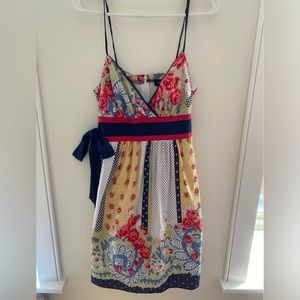 Teeze Me Paisley Floral and Polka Dot Dress, Juniors Size 7